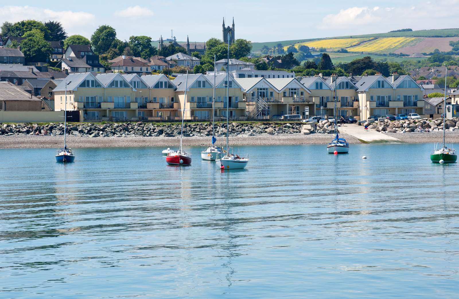 View on Wicklow town marina, East Coast, Ireland